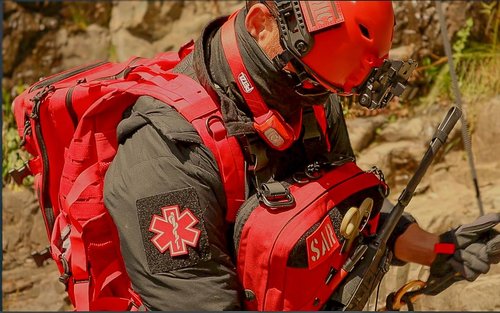 Sophroneo Outfitter Co. Search and Rescue Red Chest Pack Bag | EMT, Ski Patrol, Wildland Fire, Medical, SAR, Field Operations Equipment and Gear