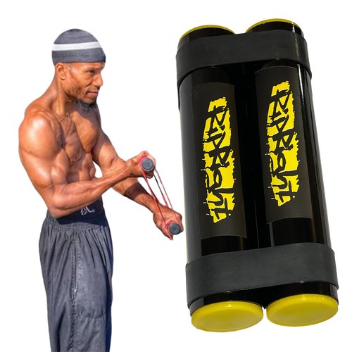 RipRight RipStick, Workout Equipment for Joint Rehab, Shoulder and Resistance Training, Muscle Building and Core Workout Equipment with 6 Adjustable Resistance Bands (Black/Yellow)