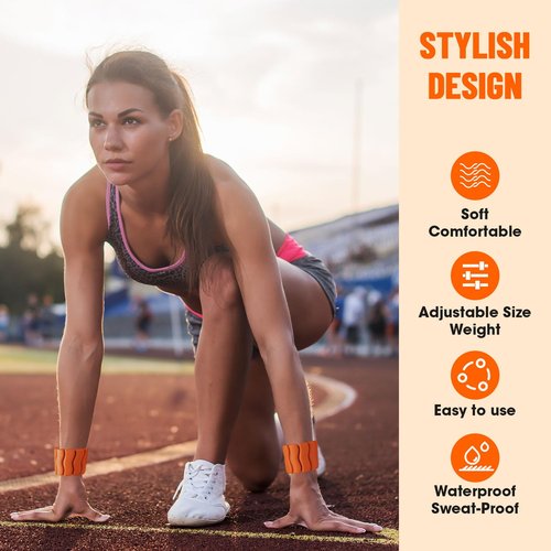VTORY Wrist Weights, Ankle Weights for Women Men, Adjustable Wrist Weighted Bracelet removable ankle weights for Gym Workout, Running, Yoga, Exercise, Strength Training, Set of 2 (1lb each)