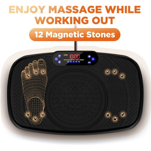 Vibration Plate Exercise Machine, Full Body Exercise Equipment, 199 Adjustable Speeds Power Vibration Board Used for Home Fitness, Shaping, Training, Recovery, and Weight Loss