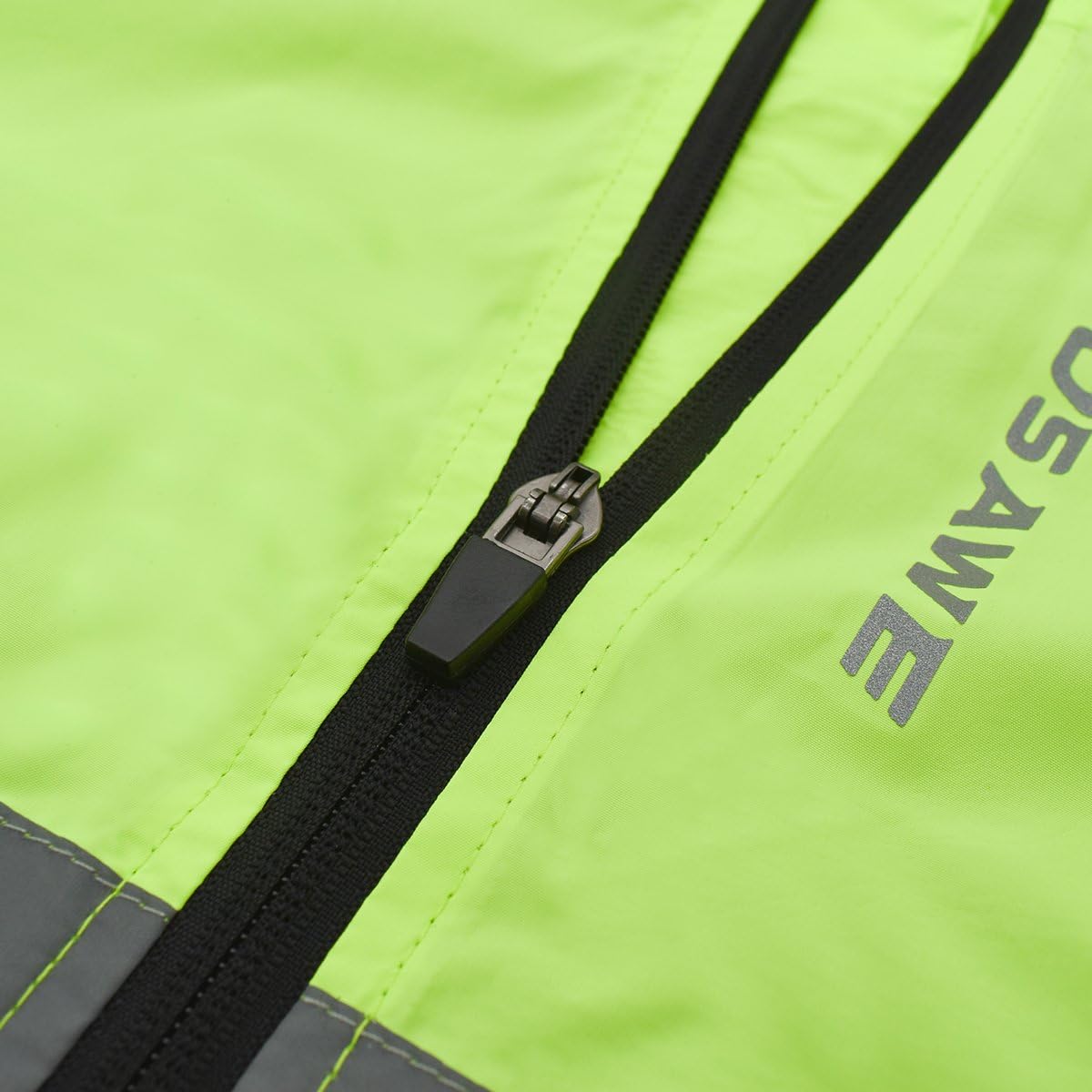 WOSAWE Men's High Visibility Cycling Wind Jacket Water Resistance Reflective Windbreaker
