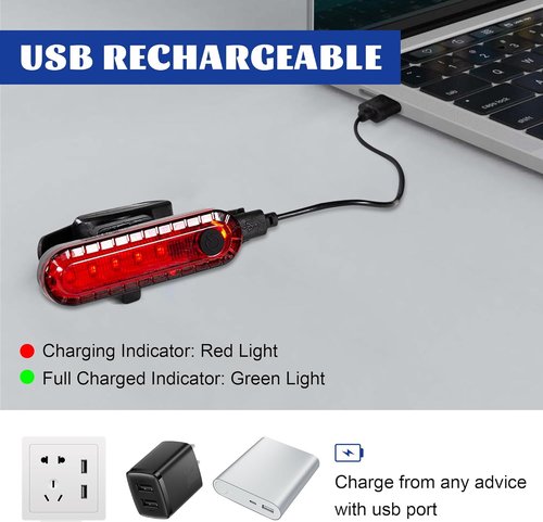 Hakea Volcano Super Bright LED Rear Bike Light - USB Rechargeable Bicycle Light - Mount Cycle Light- Red Taillight - Waterproof- High Lumens Cycling Light- 4 Modes Selection - up to 12 Hours Battery