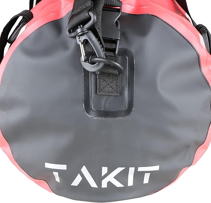 Waterproof Duffle Bag Travel Dry Bag 500D PVC for Motorcycle Tail Kayaking Rafting Boating Swimming Camping Hiking Beach Fishing (Red, 80L)