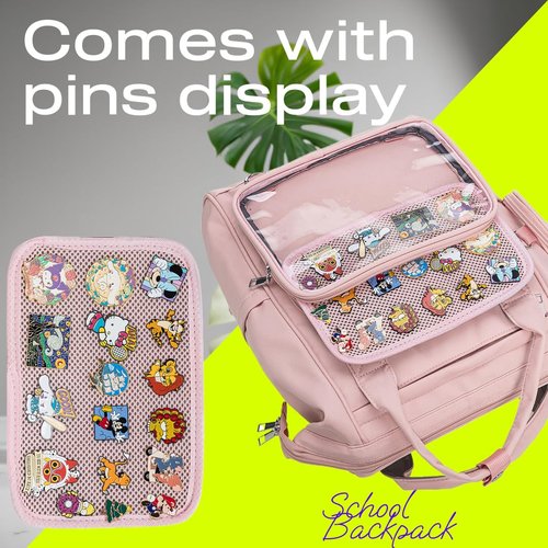 ZAROXOXS Kawaii Pin Collector Bag Ita Bag Pins Display Backpack JK with Inserts for Anime Cosplay Casual Daypacks
