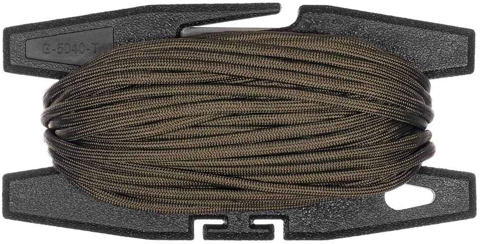 Paracord Spool Tool with 50 or 100 Feet of 550 7-Strand Parachute Cord - USA Made