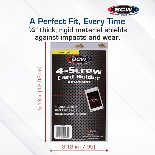 BCW 4-Screw Card Holder - 15ct | Recessed 20 Pt Trading Card Protector