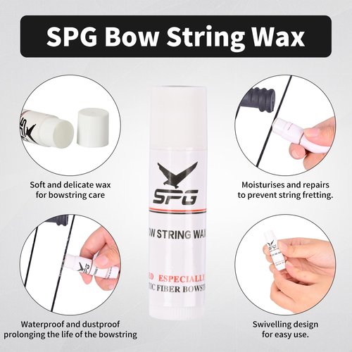 SPG 59ft D Loop Material - Tear and Durable - Archery D Loop String for Compound Bow Withstand 200lbs Bow Release D Loop String with Bow String Wax Bowstring Maintenance Tools