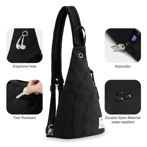 Vulkitty Sling Bag Crossbody Daypack for Men & Women Shoulder Bag for Hiking, Travelling, outdoors, Sports, Cycling, Casual