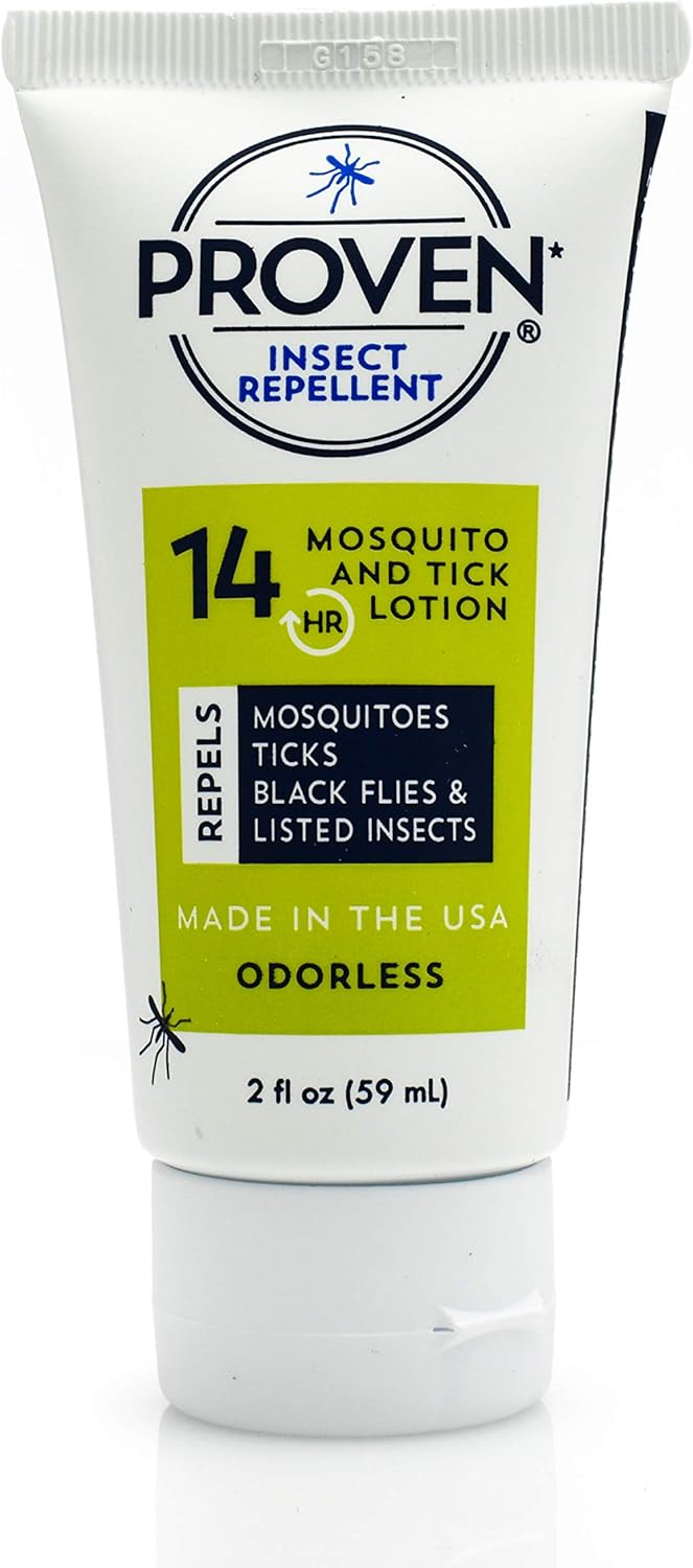 Proven Insect Repellent Lotion, Keep Mosquitoes, Ticks and Flies Off, DEET Alternative Repellent, Up to 14-Hour Protection, Great for Outdoor Camping and Hiking, 6 Ounce, Odorless Lotion