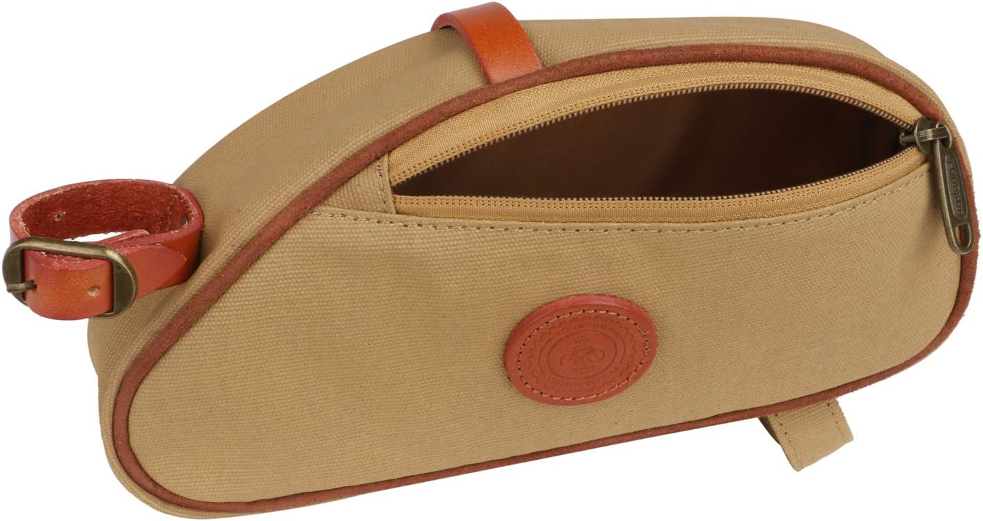 TOURBON Canvas Cycling Pouch Bicycle Frame Triangle Bag Bike Under Top Tube Bag Corner Storage