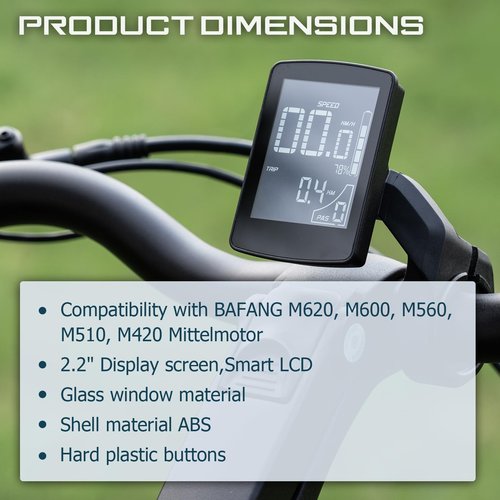 BAFANG 5 Pin Male Ebike Display for Bafang CAN Protocol Motors, Ebike Speedometer Bike Computer with 0-9 PAS, DZ47（M620, M600, M560, M510, M420 mid Drive Motors, 24V-48V