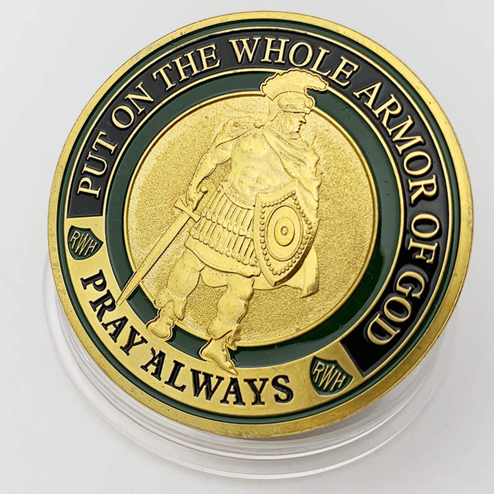 Armor of God Challenge Coin,Prayer Coin Collector's Medallion
