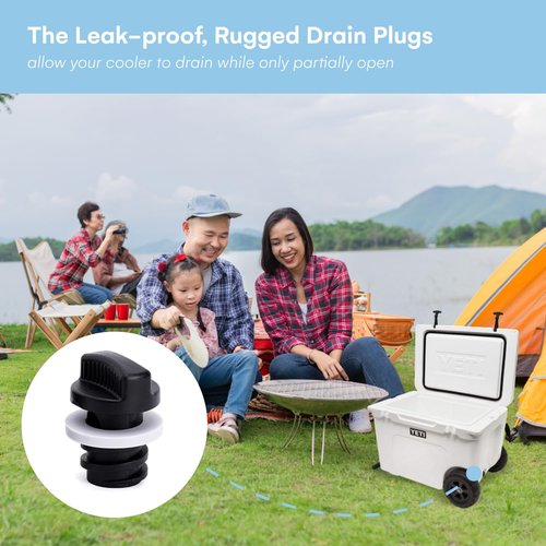 BEAST Cooler Accessories 2 Pack Drain Plug Replacement, Leak Proof, Compatible with RTIC, ORCA, Yeti Cooler, Tundra Coolers and Tank Ice Buckets, 3 x 1.5 x 1.5 inches