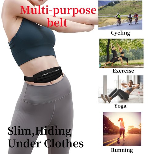 YITORMAN Running belts for women & Men,Slim running belt, Running belt for phone,phone pouch belt for walking,working,Travel Money Belt Running Gear Accessories Fits ALL Phones (Black)
