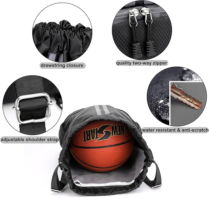 Swim Bag Drawstring Backpack with Wet Pocket Shoe Warehouse String Bag Sackpack for Beach Swimming Pool Gym Sports (Rose)