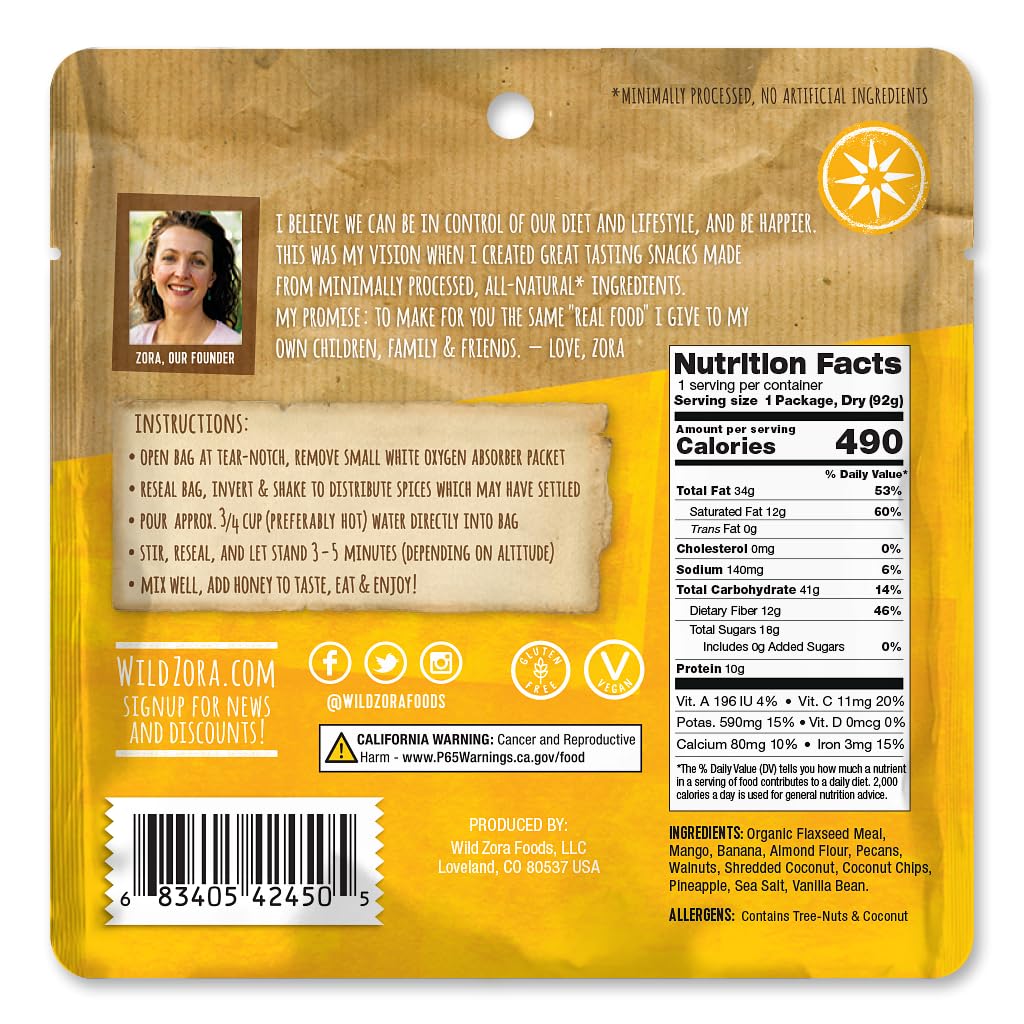 Wild Zora Paleo Freeze Dried Meals for Backpacking & Camping - Healthy Gluten Free & Grain Free Camping Meals/Backpacking Food + No Added Sugar - Great for Travel (AIP 4-pack)