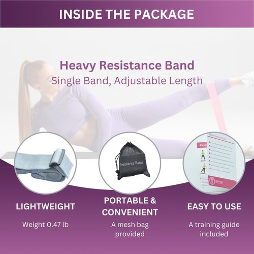 Adjustable Fabric Resistance Bands with Heavy Resistance Levels, Non-Slip Exercise Bands for Men and Women, Perfect Workout Bands for Glutes and Lower Body Training - 1 Pack