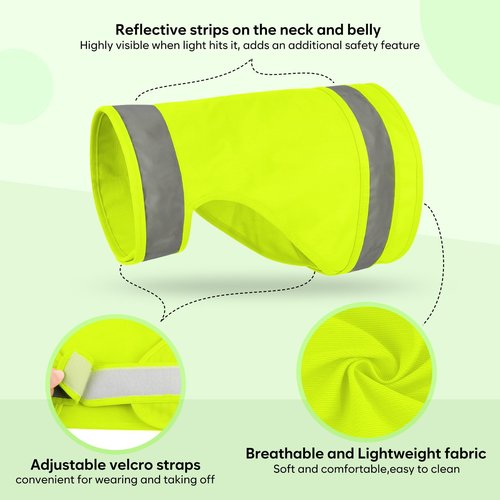 2 Pieces Dog Hunting Vest, High Visibility Reflective Vest, Soft Adjustable Hiking Vest for Outdoor Hunting and Walking Night (Fluorescent Green&Blaze Orange, L)