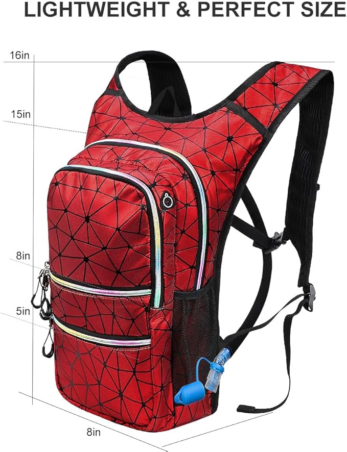 Hydration Backpack Pack, Water Backpack 20L Included 2L Hydration Bladder, Festival Essential - Rave Hydration Pack Hydropack for Hiking, Running, Biking, Festival Gear