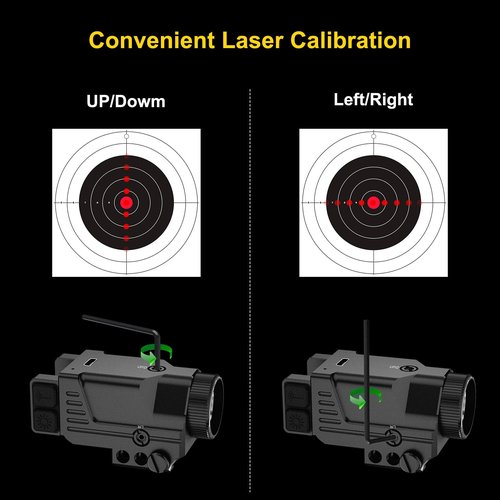 XYH RL70 500 Lumens Tactical Flashlight with Red Laser Sight Combo, Pistol Light Red Laser Combo with Strobe&Constant Light Modes, USB-TypeC Rechargeable Fits Standard Picatinny&Glock Rails