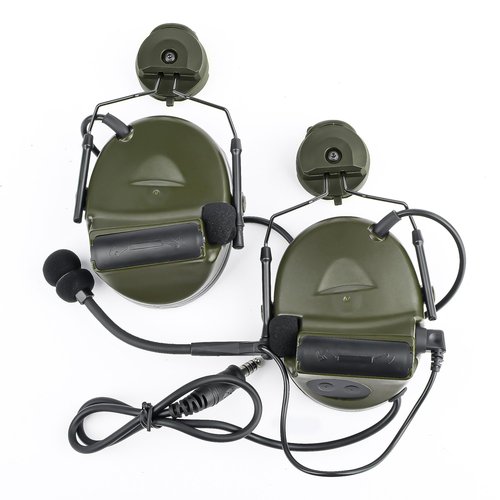 Comta II Tactical Airsoft Shooting Hunting Wargame Headset with mic,Without Noise Cancellation Function,Sponge Ear Pads with ARC Rail Adapter and U94 PTT Kenwood Adapter for Airsoft Sports
