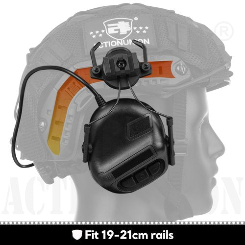 ACTIONUNION Tactical Headset for Airsoft Fast Helmet No Noise Reduction (Black)