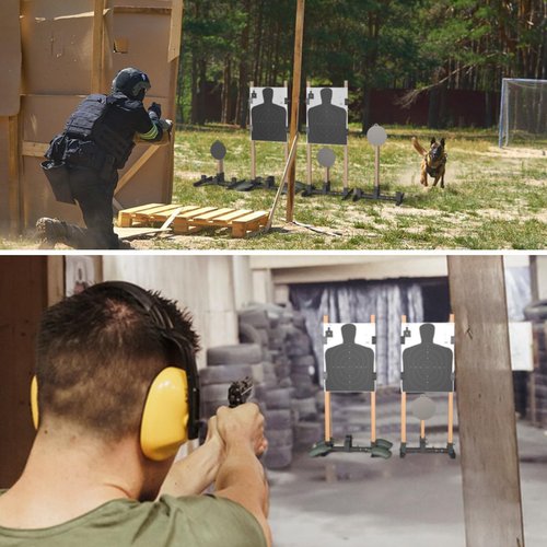 Wasoyun 2-in-1 Shooting Target Stand Base Adjustable Width from 8" to 24" for USPSA/IPSC and IDPA Cardboard and Paper Targets Practice 1 Pack