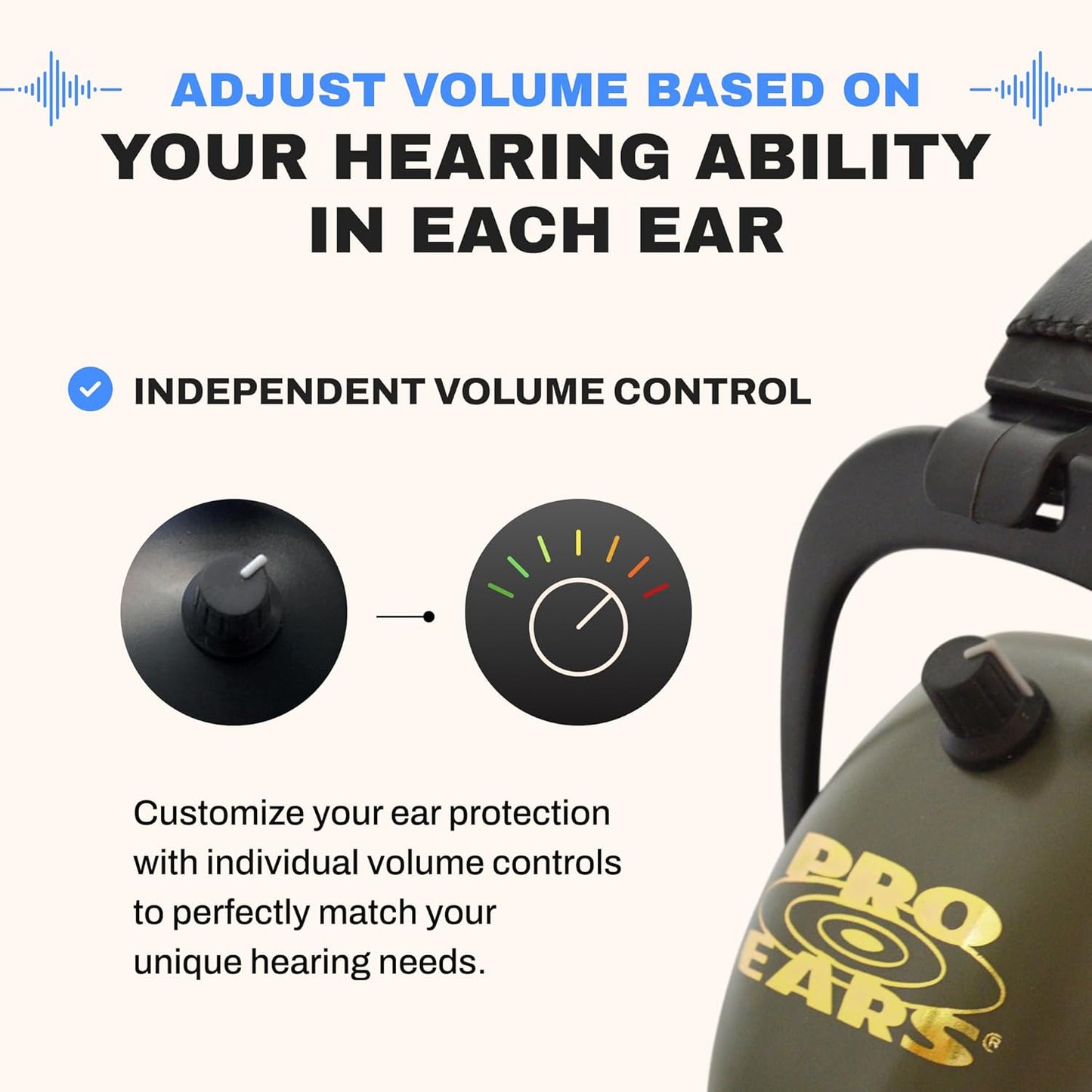 Pro Ears Gold II 30 Electronic Hearing Protection, Military Grade Tactical Ear Muffs, NRR 30 DB
