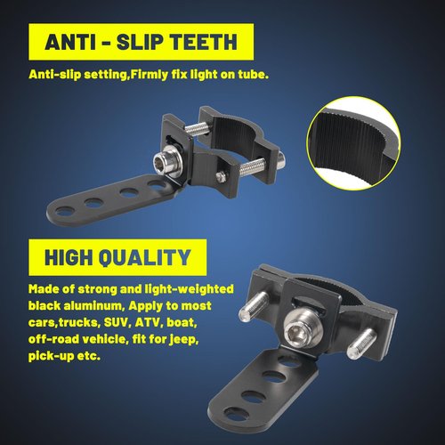 YCHOW-TECH Light Bar Motorcycle Bracket 1.2 Inch Motorcycle Bicycle Mount Bracket Car Bull Bar Holder Clamp Offroad Tube Clamps Mounting Brackets for LED Work Lights