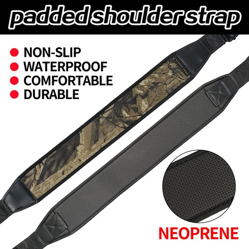THREE ARCHERS Archery Bow Sling with Removable Swivels Comfortable Padded Shoulder Adjustable Strap Sling for Crossbow for Portable Outdoors-Shooting & Hunting(Length 28-52IN, Width 2.4IN)