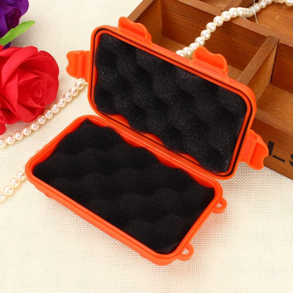 Outdoor Survival Storage Box, Shockproof Box Plastic Tool Box Enclosure Airtight Survival Case Container Storage Travel Sealed Containers Carry Box For Camping Fishing (S, Orange)