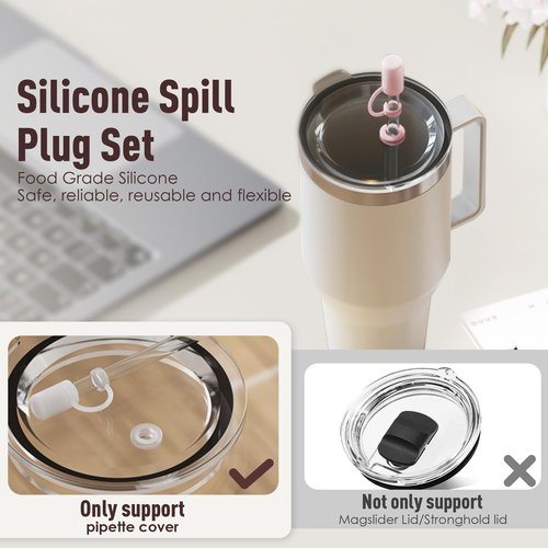 Neepanda 3 Sets Silicone Leak Proof Kit Compatible for YETI Straw Cup, Tumbler Accessories Including 3 Straw Cover, 3 Spill Stoppers (Multicolor)