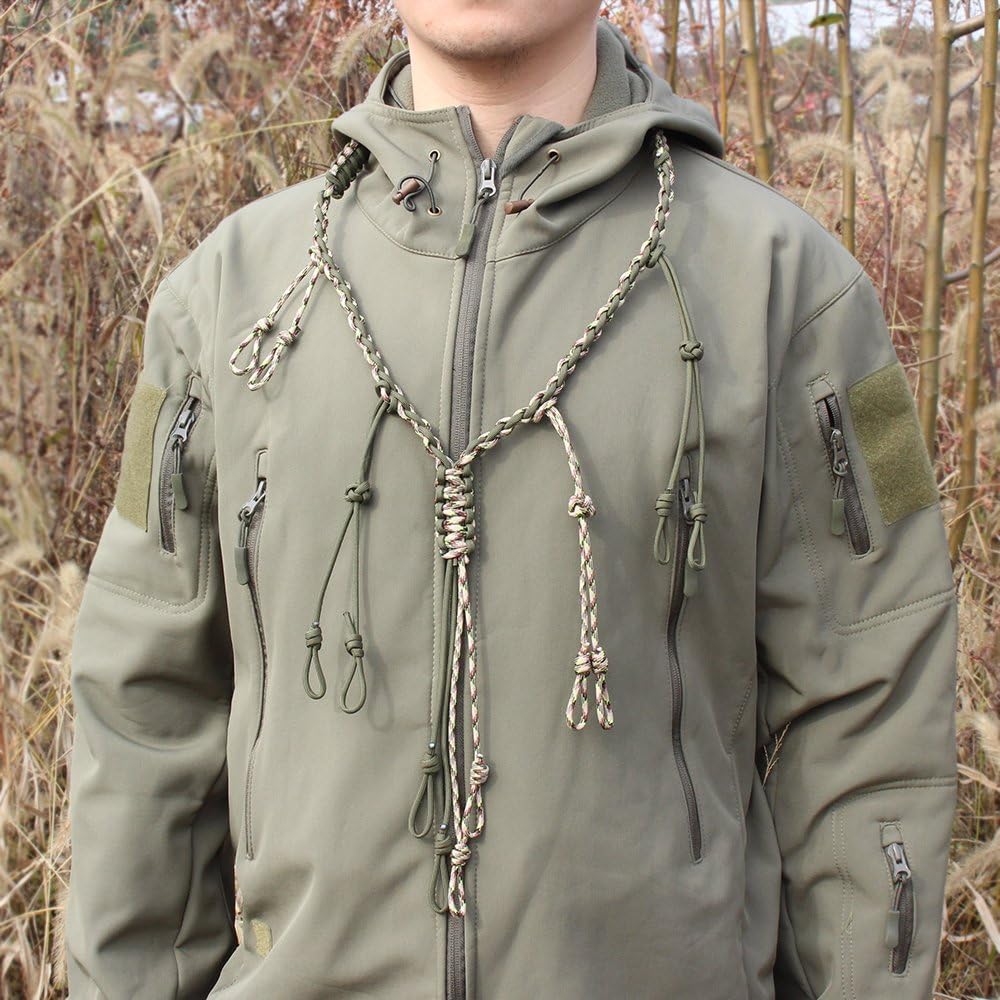 PSKOOK Duck Call Lanyard Paracord Hunting Goose Calls 12/16/20 Adjustable Loops Outdoor Predator Gear for Pheasant Waterfowl Hand Braided Necklace
