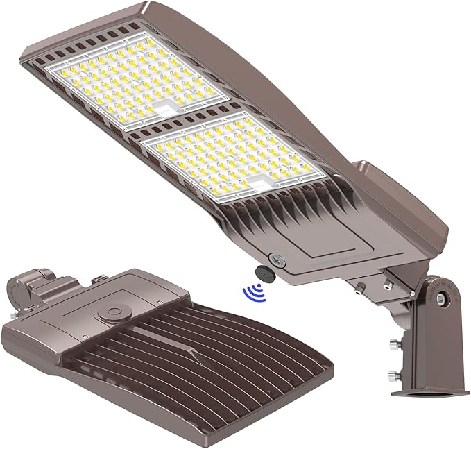 BBESTLED 480V 400W LED Parking lot Light with Dusk to Dawn Photocell, Slip Fit Mount 56000LM IP65 5000K 277-480VAC Input, 400 Watt LED Flood Light, Parking LED Lights Commercial Pole Street Outdoor