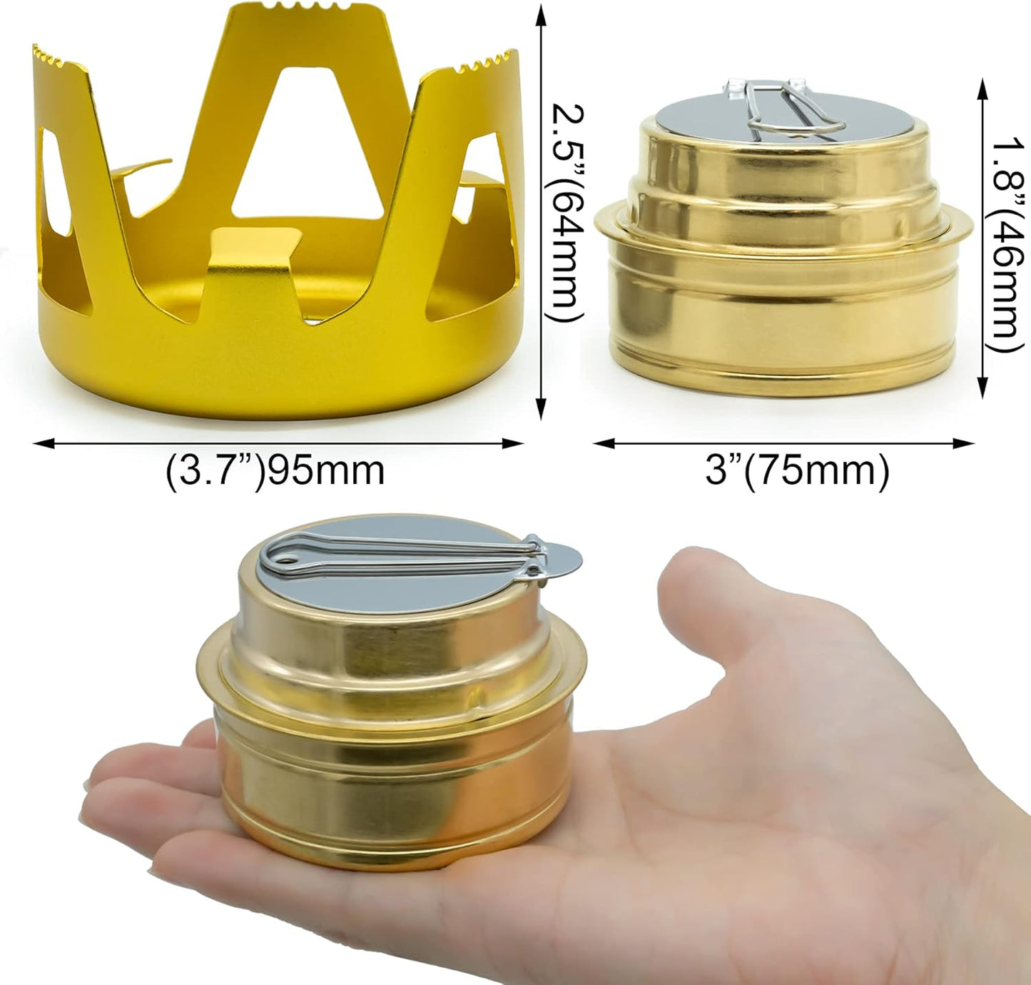 Outdoor Mini Portable Alcohol Stove Burner for Backpacking Hiking Camping Survival - Gray