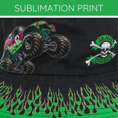 Monster Jam Grave Digger One Size Bucket Sun Hat Green/Black OS Toddler