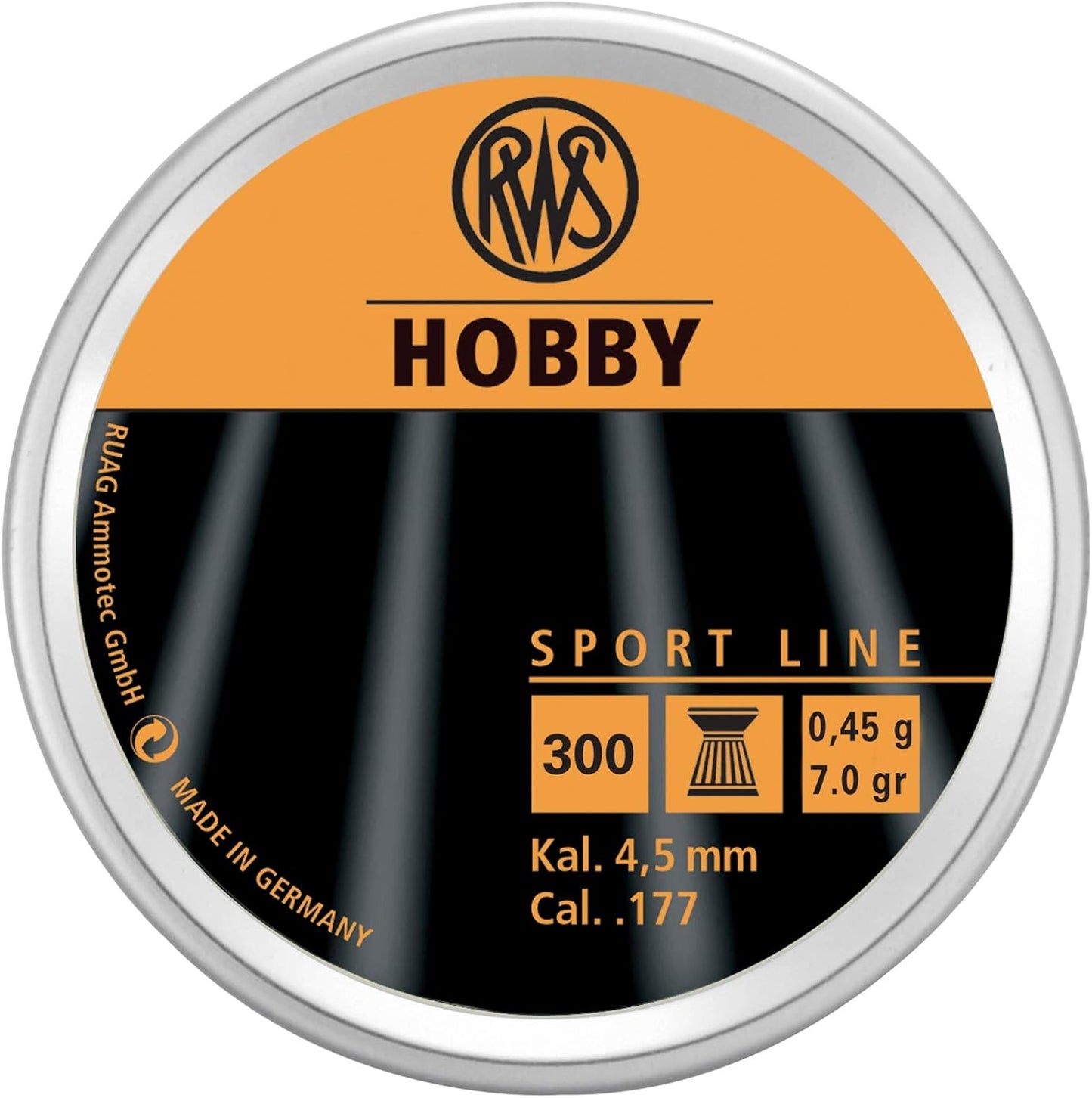 Rheinisch-Westfalische 2317400 RWS Hobby 2317400 Air Gun Ammo .177 Sport Line