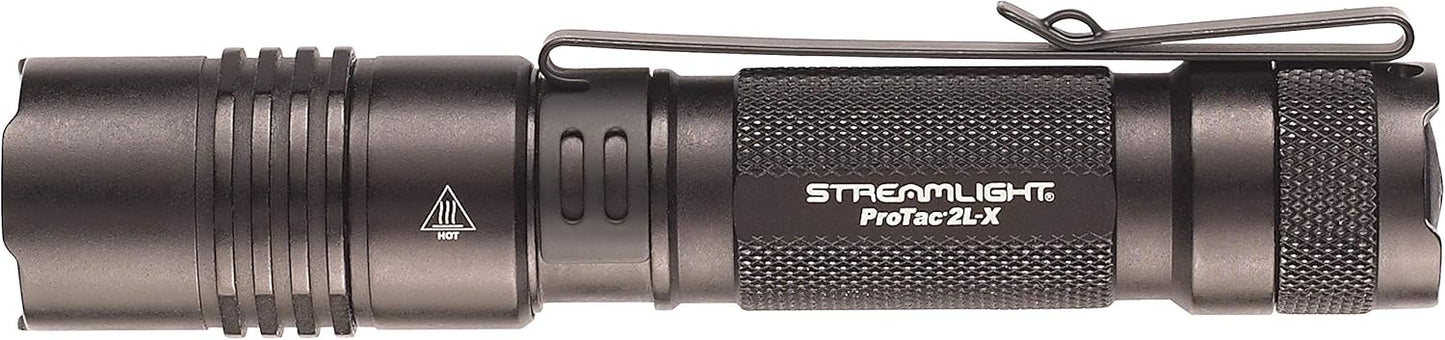 Streamlight 88083 ProTac 2L-X USB 500-Lumen Multi-Fuel EDC High Performance Tactical Rechargeable Flashlight, Includes USB Cable, Holster, Clip, Black