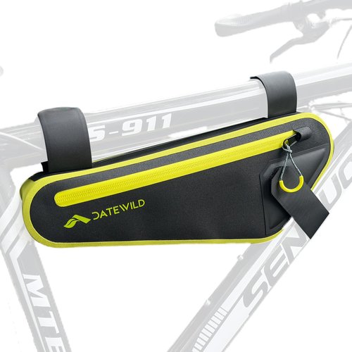 Date Wild Bike Frame Bag female, Water-Resistant Bike Triangle Pouch, Extended Straps to fit Bike Models, Large Capacity For Road Bicycle, Green(2L)