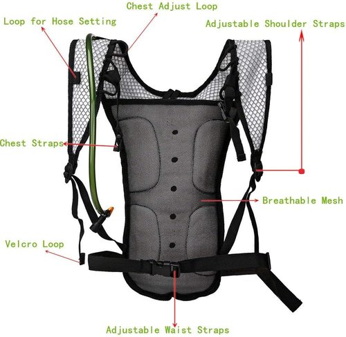Hydration Pack with 2L Backpack Water Bladder - Great for Outdoor Sports of Running Hiking Camping Cycling Skiing