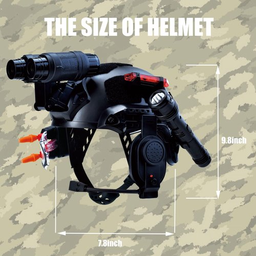 REGLORY Kids Tactical Multifunctional Helmet Set for Battle Game, Police Cosplay Kids Toy Helmet Paintball Airsoft (Black)