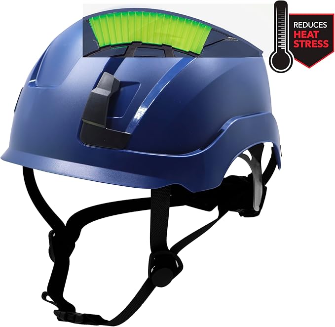 GE Safety Helmet, Impact Absorbing Tech, Adjustable Ratchet, ANSI Type 1, Memory Foam Padding, Hard Hats Protection, Lightweight, Durable, Chin Strap, Comfortable Fit OSHA Approved