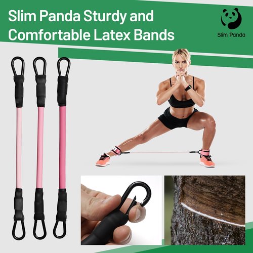 Slim Panda Ankle Resistance Bands with Cuffs,Leg Resistance Bands for Booty Workout Equipment for Kickbacks Hip Fitness Training (Pink)