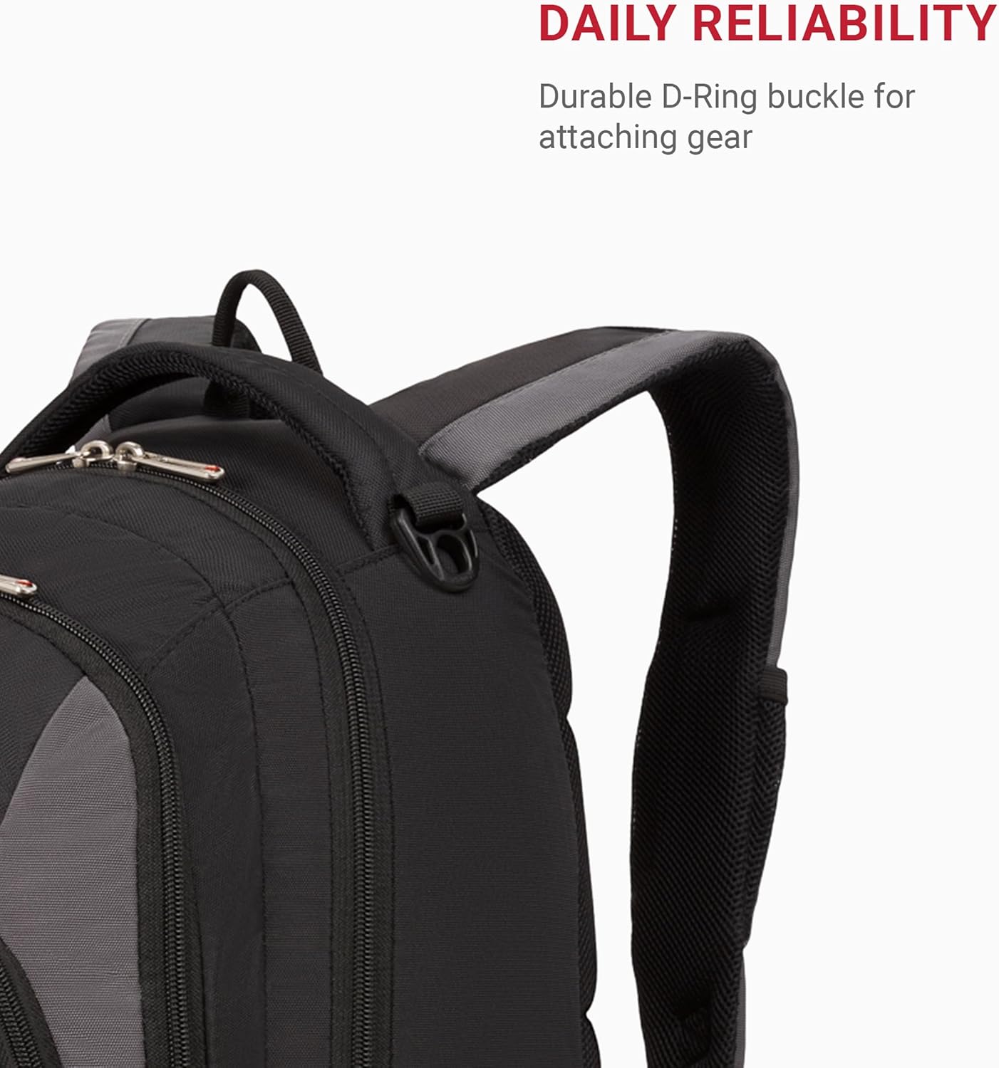 SwissGear 1186 Bungee Backpack, Grey (Laptop Version), 17.75 inch