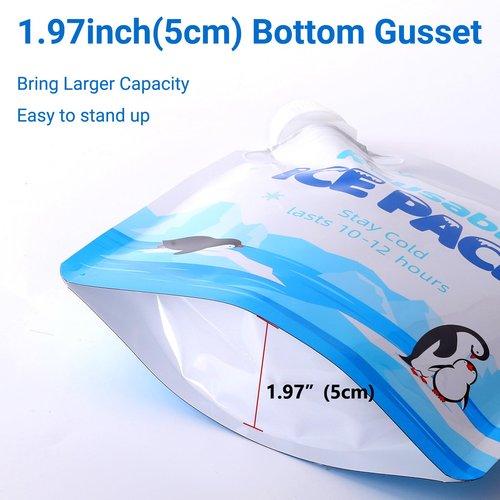Belinlen 12 Pack 7 x 7 Inch Reusable Long Lasting Ice Packs for Cooler, Cooler Shock Ice Packs for Lunch Box, Lunch Bags for Beach, Fishing, Camping(7.87mil)