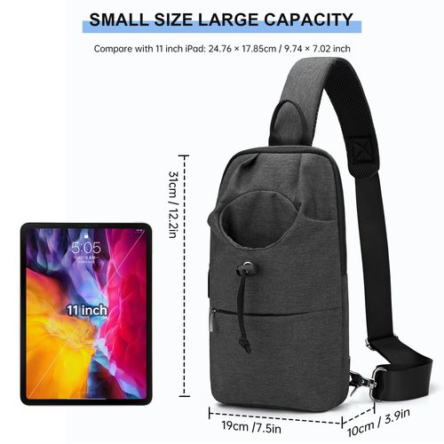 Beamyth Crossbody Sling Backpack for Men Women Sling Bag Multipurpose Travel Hiking Cross Body Chest Bag (Black)