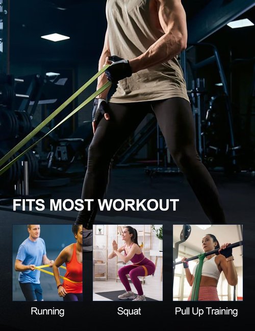 INPAKO Resistance Bands, Pull Up 5 Resistance Levels Exercise Bands Set for Men Women, Assistance Workout Stretch Bands for Working Out, Body Stretching, Physical Therapy, Muscle Training