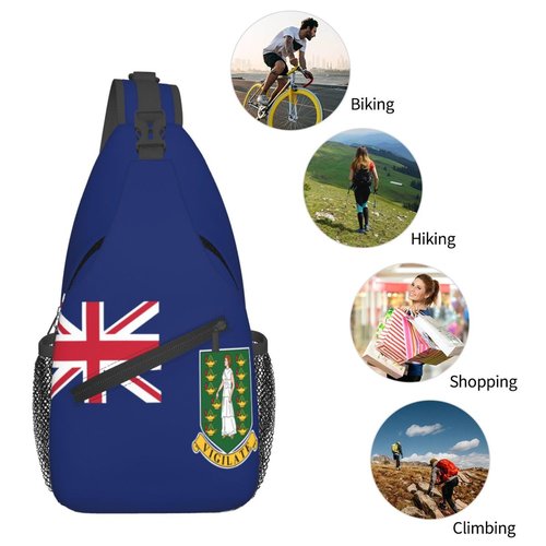 PVTIONXIE Virgin Islands Flag Sling Backpack for Women Men, Chest Bag Daypack Crossbody for Travel Sport Running Hiking