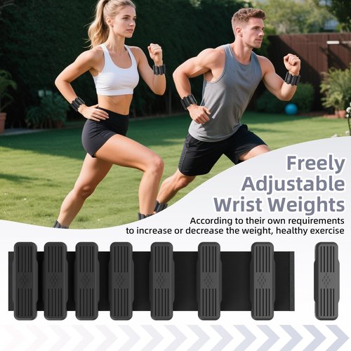 Pilates Wrist & Ankle Weights for Women, Wearable Wrist & Leg Weights Set of 2(1Lbs Each) Adjustable Ankle Weights for Walking, Yoga, Dance, Pilates, Pool Exercises and Gym(Black)
