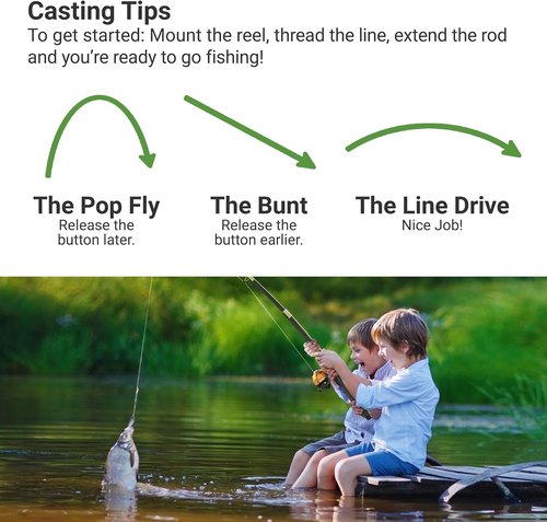 Lanaak 2 Pack Kids Telescopic Fishing Pole, Kids Portable Fishing Rod Set, Tackle Box and Fishing Net Combo Kit, Kids Fishing Gear for Boys and Girls Age 5-10 and Youth – Green and Pink